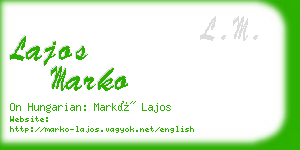 lajos marko business card